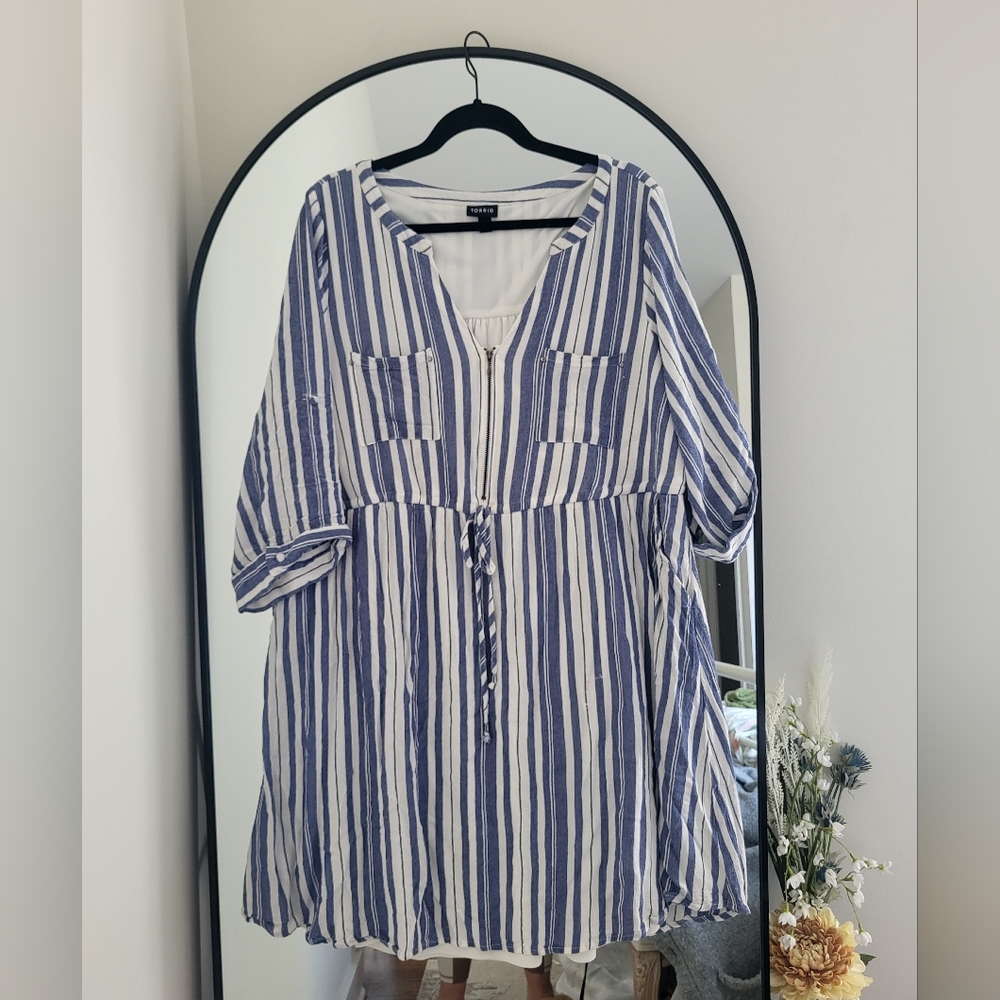 Torrid Zippered Bodice Striped Dress